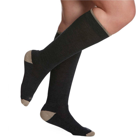 SIGVARIS GROUP MERINO OUTDOOR SOCKS 15-20MM FOR UNISEX SIZE MD CHARCOAL- 1 PC