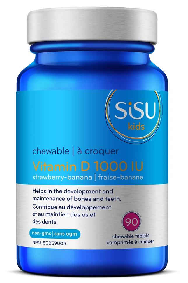 SISU KIDS VITAMIN D 1000IU STRAWBERRY BANANA 90tabs