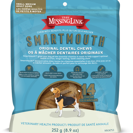 THE MISSING LINK SMARTMOUTH DENTAL CHEWS MEDIUM DOG 252g