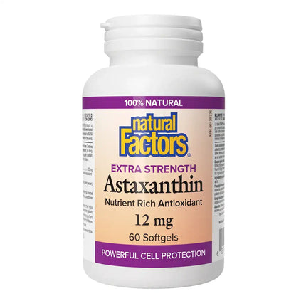 NATURAL FACTORS EXTRA STRENGHT ASTAXANTHIN 12MG 60SG