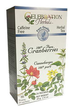 CELEBRATION HERBALS TEA CRANBERRIES TEABAGS 24CT PURE QUALITY
