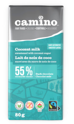卡米诺巧克力棒椰奶 55% 80 克