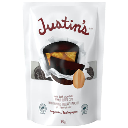 JUSTIN'S MINI DARK CHOCOLATE PEANUT BUTTER CUPS 120g