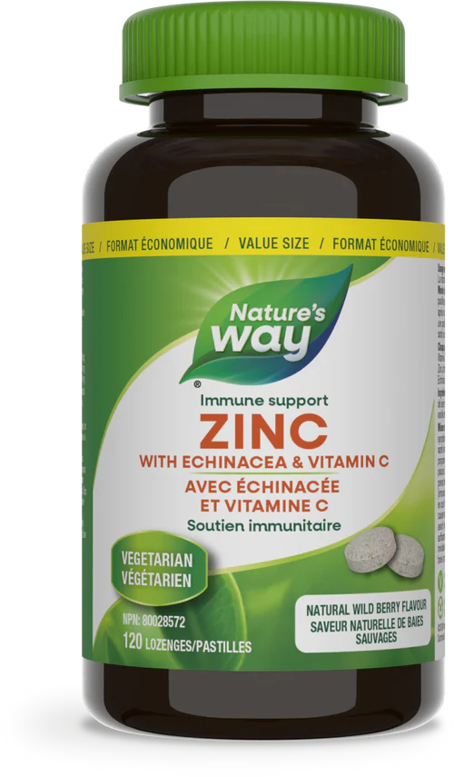 NATURE'S WAY ZINC WITH ECHINACEA & VITAMIN C 120lozs