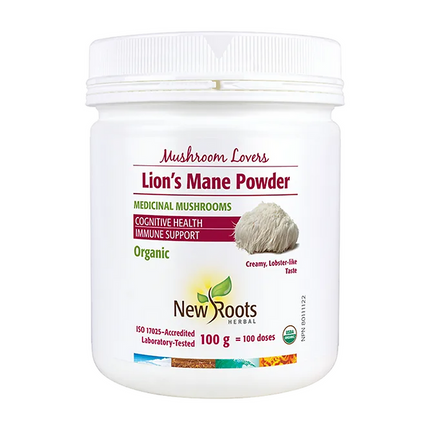 NEW ROOTS LION’S MANE POWDER CERTIFIED ORGANIC 100g