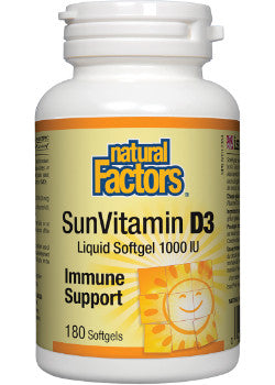 NATURAL FACTORS SUNVITAMIN D3 1000IU - 180 SOFTGELS