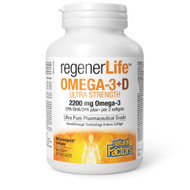 NATURAL FACTORS REGENERLIFE OMEGA-3+D 2200mg 90sg