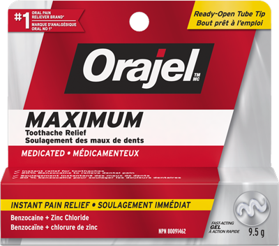 ORAJEL MAXIMUM STRENGTH TOOTHACHE PAIN RELIEF GEL 9.5G
