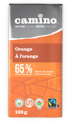 CAMINO CHOCOLATE BAR ORANGE 65% 100g