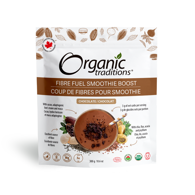 ORGANIC TRADITIONS FIBRE FUEL SMOOTHIE BOOST-CHOCOLATE 300g