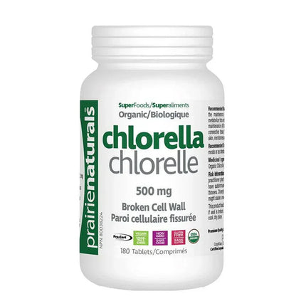 PRAIRIE NATURALS ORGANIC CHLORELLA 500mg 180tabs
