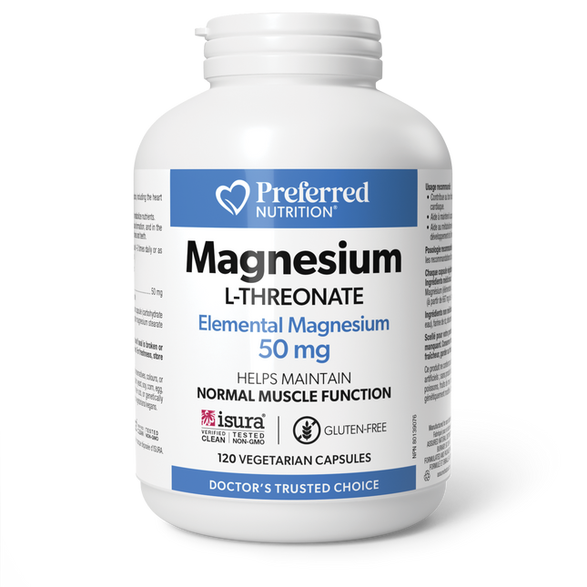 PREFERRED NUTRITION L-蘇糖酸鎂 50 毫克 120 粒膠囊