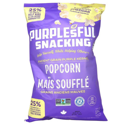 PURPLESFUL SNACKING POPCORN CHEDDAR 136g