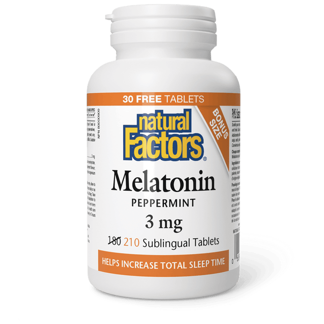 NATURAL FACTORS MELATONIN PEPPERMINT 3mg 210ct