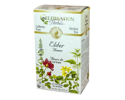 CELEBRATION HERBALS TEA ELDERFLOWER TEABAGS 24CT ORGANIC