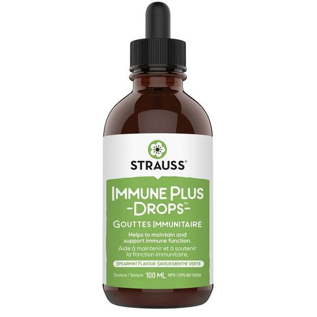 STRAUSS IMMUNE PLUS DROPS FLAVOUR SPEARMINT 100ML