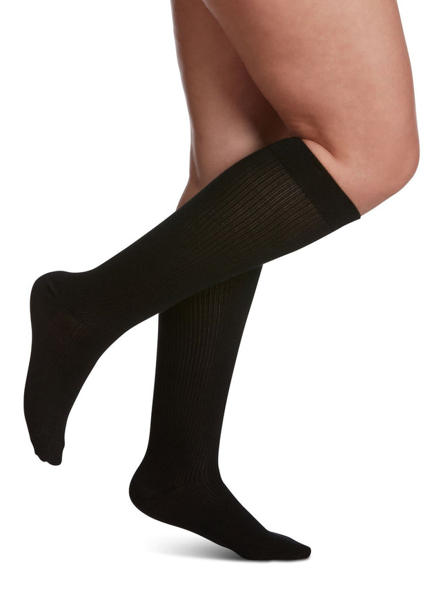 SIGVARIS GROUP CASUAL COTTON 15-20MM FOR WOMEN SIZE B BLACK - 1 PC