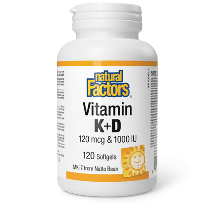 NATURAL FACTORS VITAMIN K 120mcg AND D 1000IU 120sg