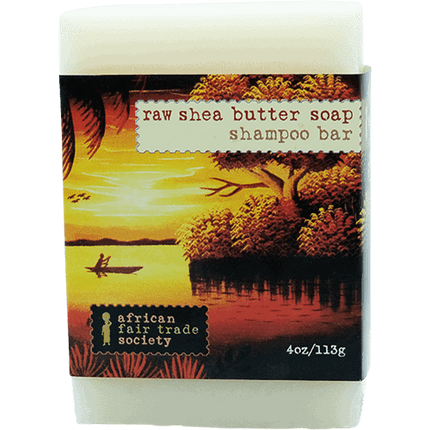 African Fair Trade Society Raw Shea Butter Soap Shampoo Bar 114g