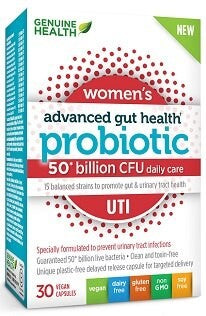 GENUINE HEALTH ADVANCED GUT HEALTH PROBIOTIC WOMEN'S UTI 30vcaps