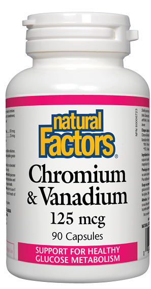 NATURAL FACTORS CHROMIUM AND VANADIUM 125mcg 90caps