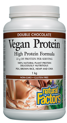 Natural Factors Vegan High Protein Formula Double Chocolate 1kg