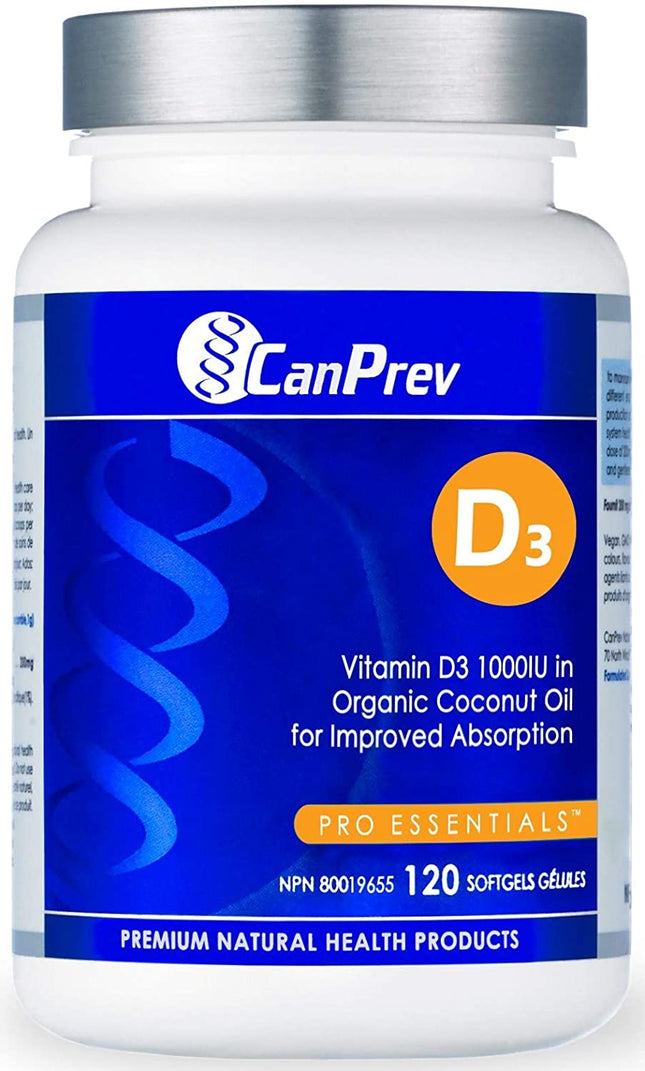 CanPrev Vitamin D3 + Organic Coconut Oil 120softgels