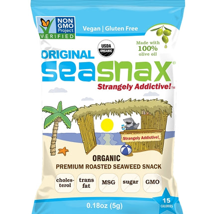 SeaSnax Organic Roasted Seaweed Snack 5g