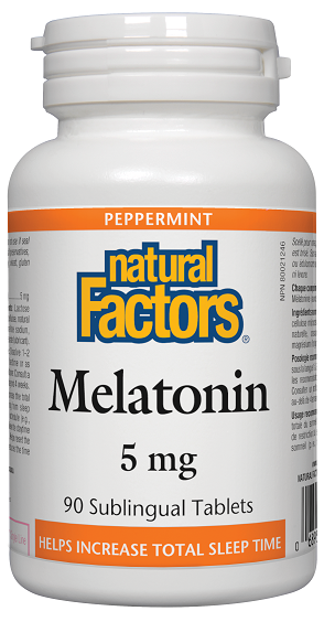 Natural Factors Melatonin Peppermint Sublingual 5mg 90tabs