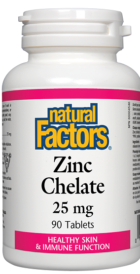 Natural Factors Zinc Chelate 25mg 90tabs