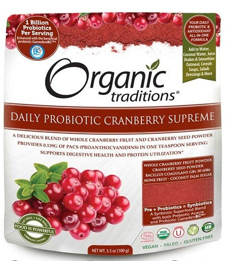 Organic Traditions Probiotic Cranberry Supreme 100g 