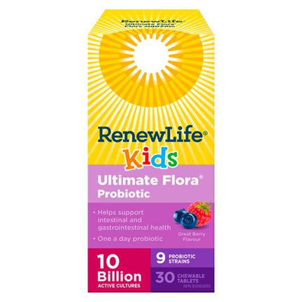 RenewLife Kids Ultimate Flora Probiotic 10billion 30ctabs 