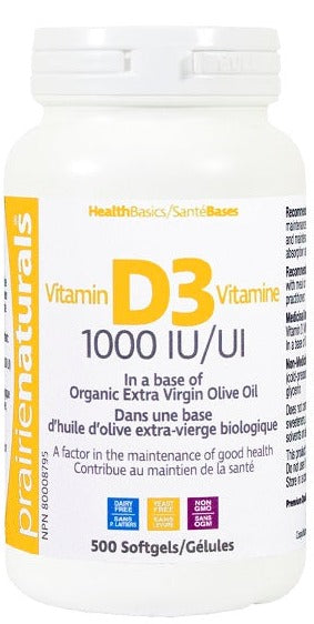 Prairie Naturals Vitamin D 1000IU 500sg
