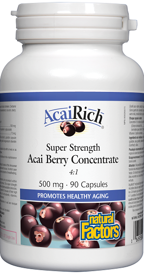 Natural Factors Acai Rich Super Strength Acai Berry Concentrate 500mg 90caps
