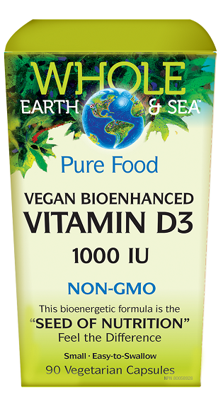 Natural Factors Whole Earth and Sea Vegan BioEnhanced Vitamin D3 1000IU 90vcaps