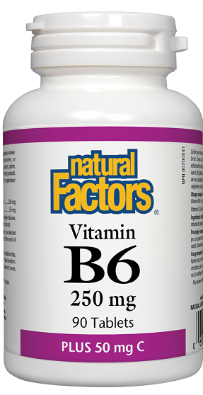 Natural Factors Vitamin B6 250mg Plus C 90tabs