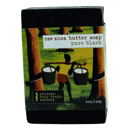 African Fair Trade Society Raw Shea Butter Soap Pure Black 113g