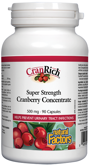 Natural Factors CranRich Organic Super Strength Cranberry Concentrate 500mg 90caps