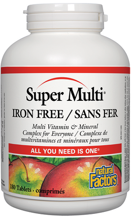 Natural Factors Super Multi Iron Free 180tabs