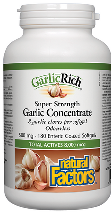 Natural Factors Garlic Rich Super Strength Garlic Concentrate 500mg 180sg