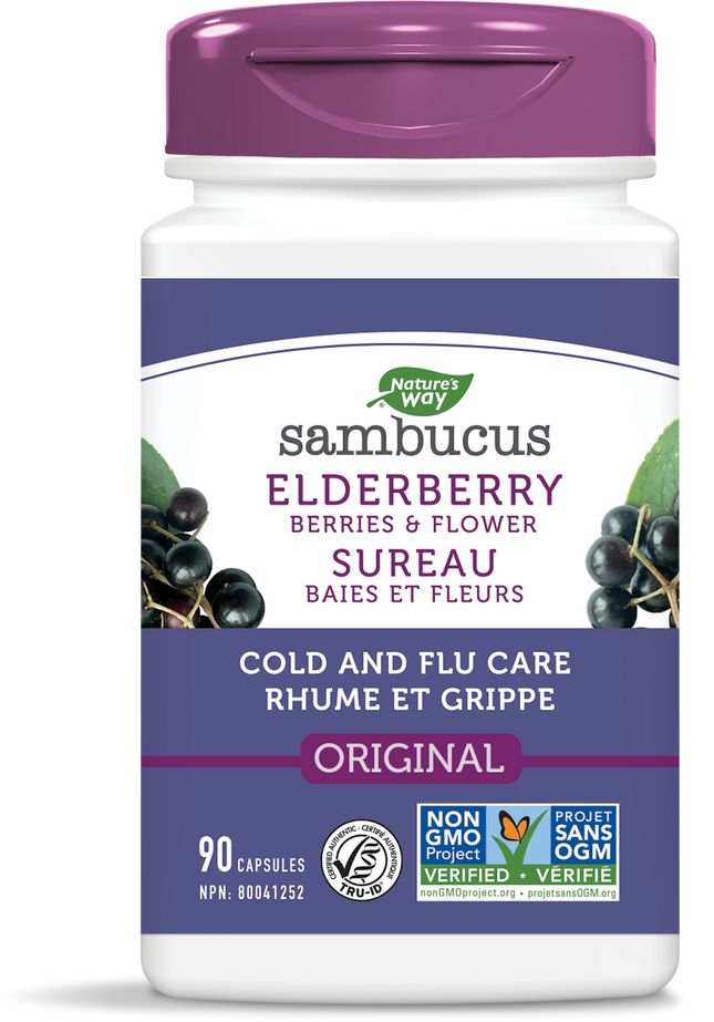 Nature's Way Sambucus Elderberry Cold and Flu Care Capsules 90caps