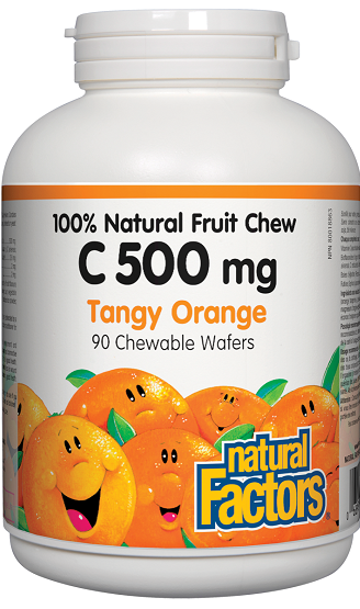 Natural Factors Natural Fruit Chew C 500mg Tangy Orange 90chews