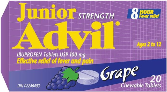 ADVIL JUNIOR STRENGTH CHEWABLE - GRAPE 20tabs