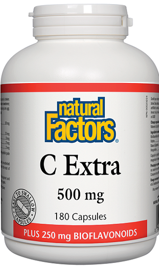 Natural Factors Vitamin C Extra 500mg Plus Bioflavonoids 180caps