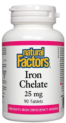 Natural Factors Iron Chelate 25mg 90tabs