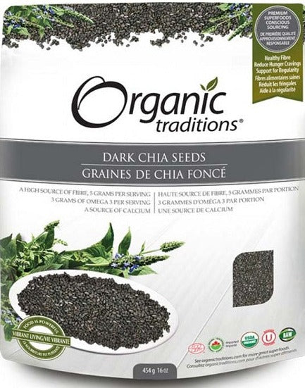 Organic Traditions Dark Chia Seeds 454g