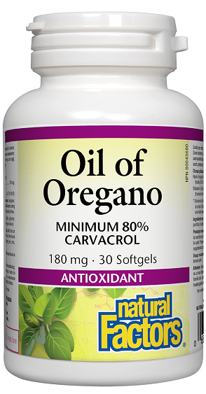 Natural Factors Organic Oil of Oregano 180mg 30sg