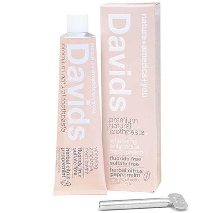 David's Natural Toothpaste Herbal Citrus Peppermint Whitening, Antiplaque  Fluoride Free SLS Free 149g