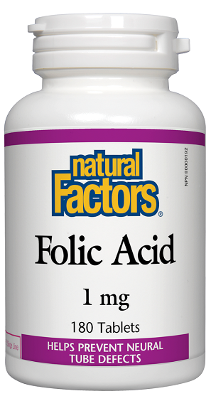 Natural Factors Folic Acid 1mg 180tabs 