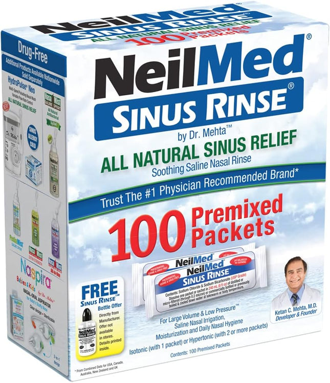 NEILMED SINUS RINSE REGULAR PREMIXED 100ct